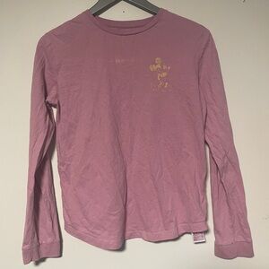 Disney Pink Long Sleeve Tee with Golden Mickey